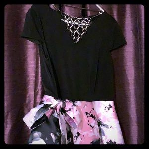 🌸Prom Wedding Party Dress Black/PinkFlowers 🌸